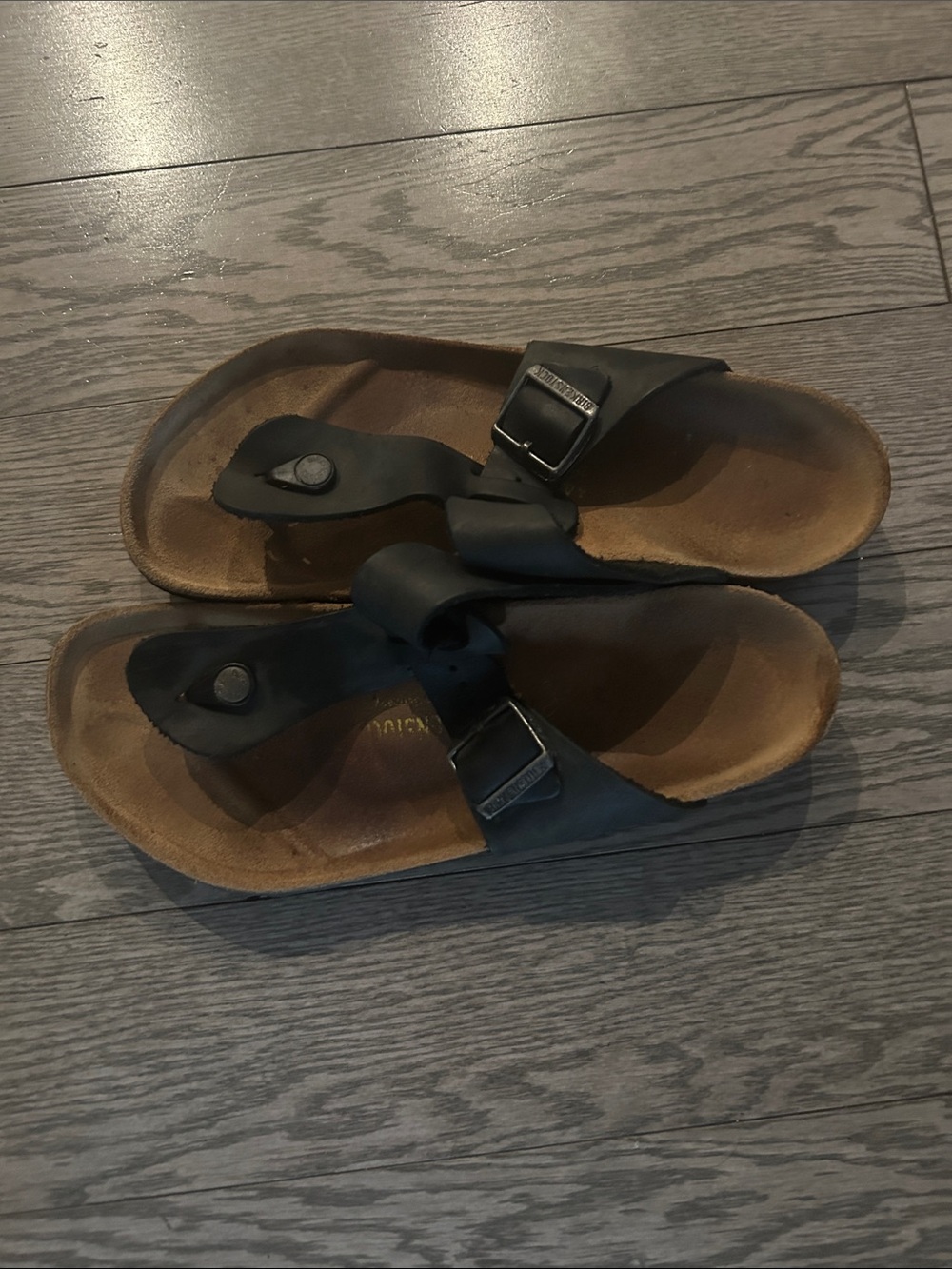 Birkenstock Black Kids Thong Sandals with Adjustable Buckle